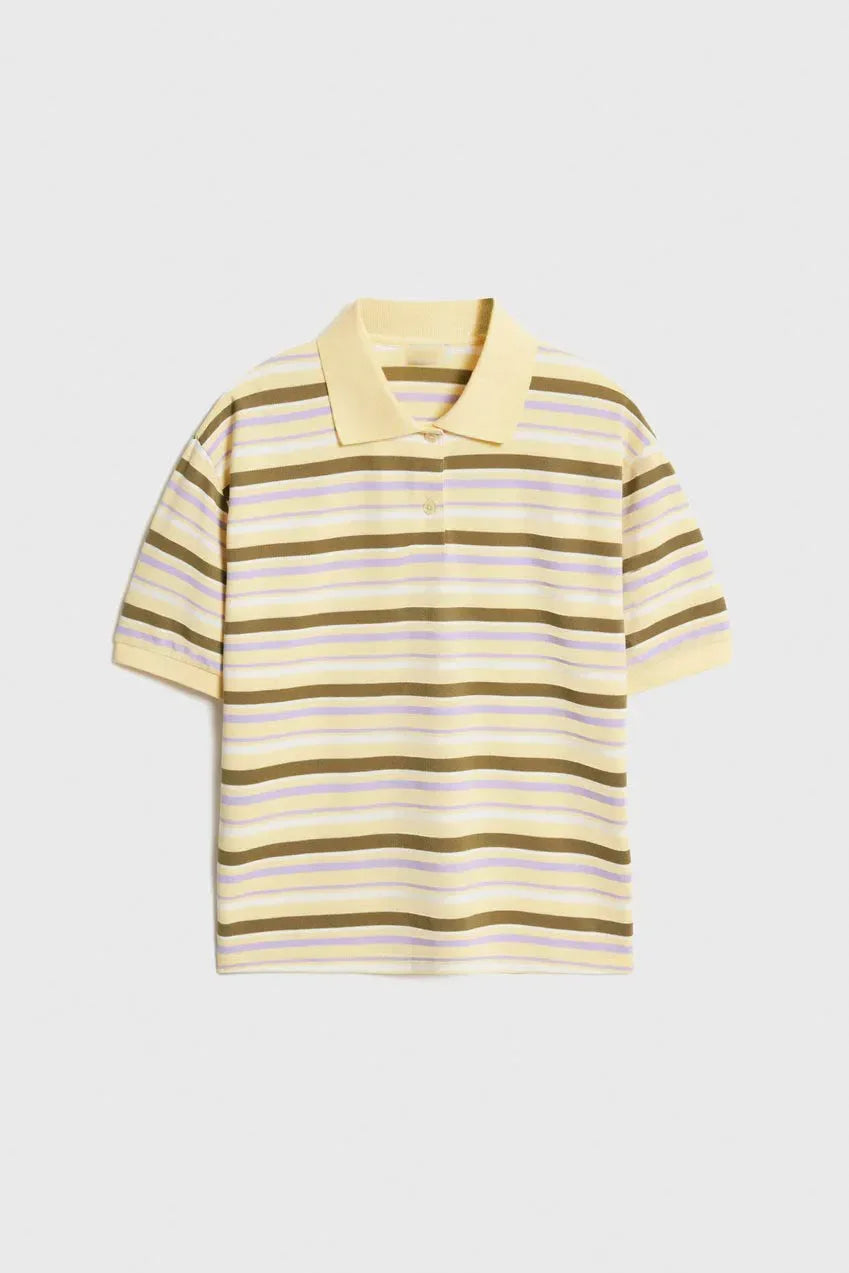 Hirsionsan Polo Neck T Shirt Women Soft Chic Tees 95% Cotton Jumper Clothes Loose Casual Pullover 2025 Summer New Crop Tops