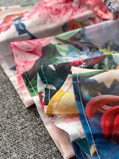 Summer Holiday Gorgeous Floral Retro Dress Women Sleeveless Ruffles Flower Print Dress Female Bohemain Robe Festival Vestidos