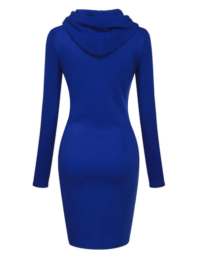 Ladies Autumn Attire Women's Hooded Dresses Hoodie - Style Sweatshirt Dresses for Women Tops in Ladies Clothing
