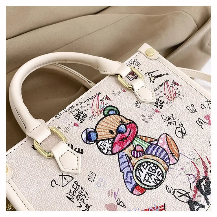2025 Designer-Inspired Doodle Handbag - Women's Elegant Shoulder Tote, Spacious Summer Crossbody Purse with Top Handle - Elanique