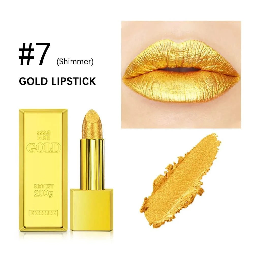 Gold Velvet Matte Moisturizing Waterproof Lipstick Makeup/cosmetics Pigment Nude Rouge
