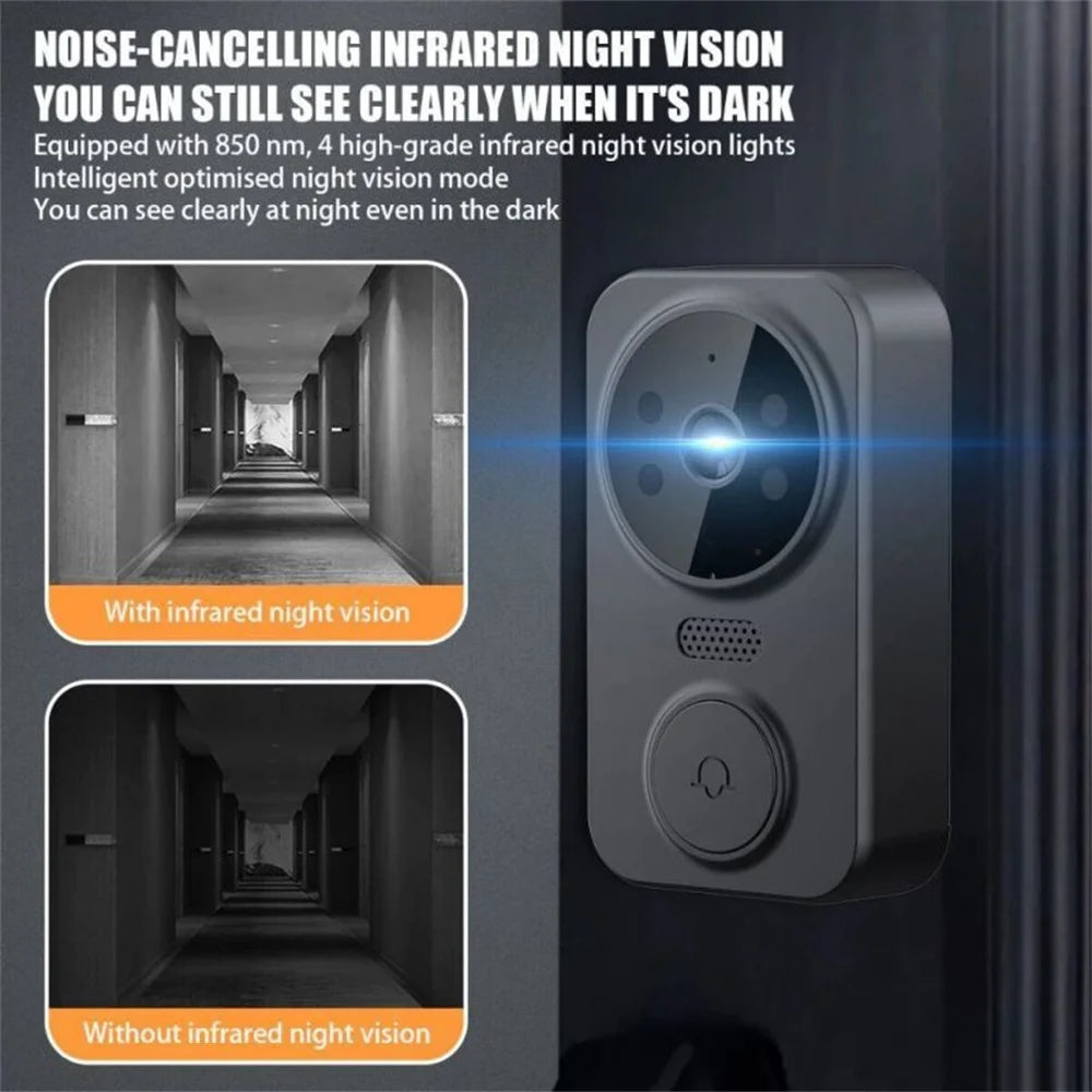 Outdoor Wireless Doorbell With Camera Bundle Video Doorbell Night Vision Smart Intercom Doorbell Security Protection