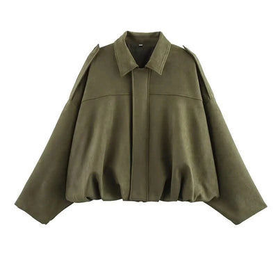 Women's Bomber Jackets Coats Loose Coats Vintage Female Outerwear Chic Tops