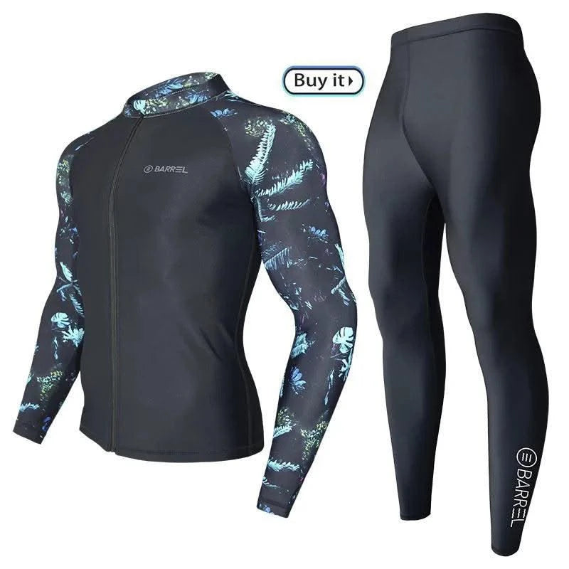 Long Sleeve Neoprene Wetsuit Women Rash Guards Swimwear Two-Piece Swimsuit Men Surfing Swimming Suit Beach Diving Bath Suit
