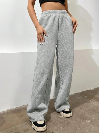 Casual Women Joggers Pants Fashion High Waist Black Solid Sweatpant Office Lady New Baggy Pant Oversized Pockets Chic Trousers