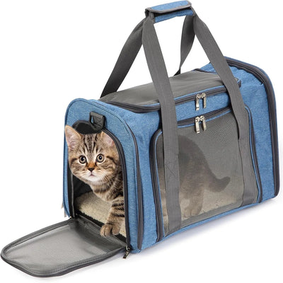 1 PCS Portable Wheeled Pet Carrier For 2 Large Cats Double Compartment Rolling Cat Travel Carrier For Two Pets