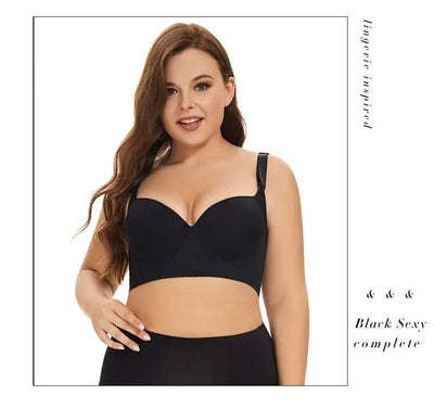 Dimmkof Full Back Coverage Push up Bras Women's Hide Back Fat Deep Cup Shapewear Fat Smoothing Uplift Underwire Bra For Big Bust