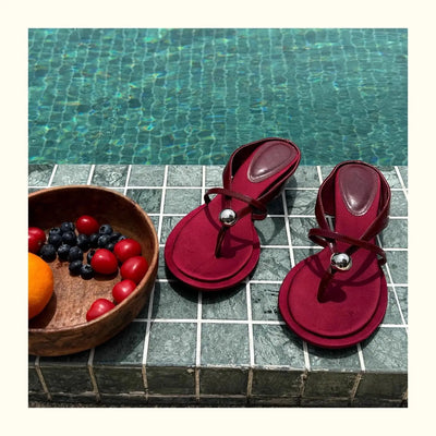 Women's Slippers Heeled Sandals Casual Flip Flops Shoes Woman 2025 Trend Summer Shallow Dress Design Pumps Clip Toe Slides Mujer