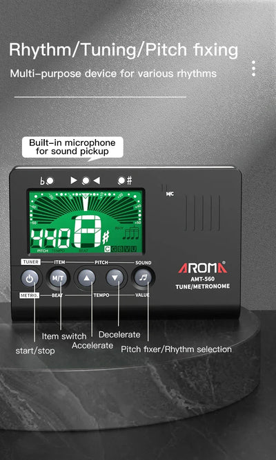 Metronome Tuner for All Instruments - Guitar, Bass, Violin, Ukulele, Trumpet, Chromatic, Clarinet, Flute  Tone Generator