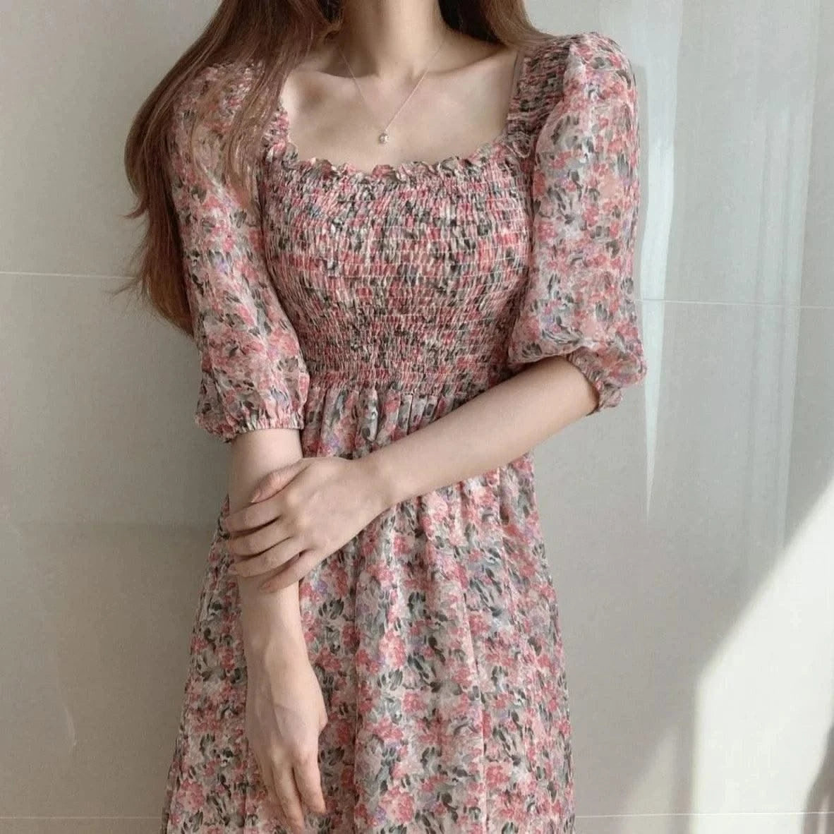 Female Dresses Pink Women's Dress Floral Graduation Formal Occasion Flower Birthday Elegant and Beautiful 2024 Fashion Summer X