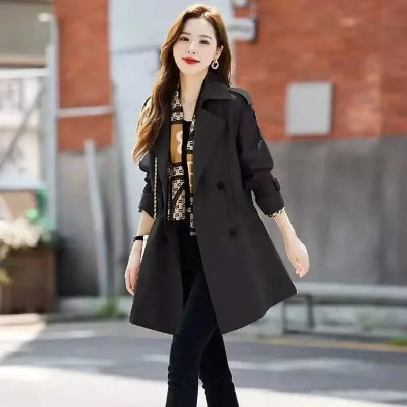Coats Woman Spring Autumn Windbreaker Jacket for Women High Quality New Products 2025 Trend Fashion Korean Reviews Clothes Style