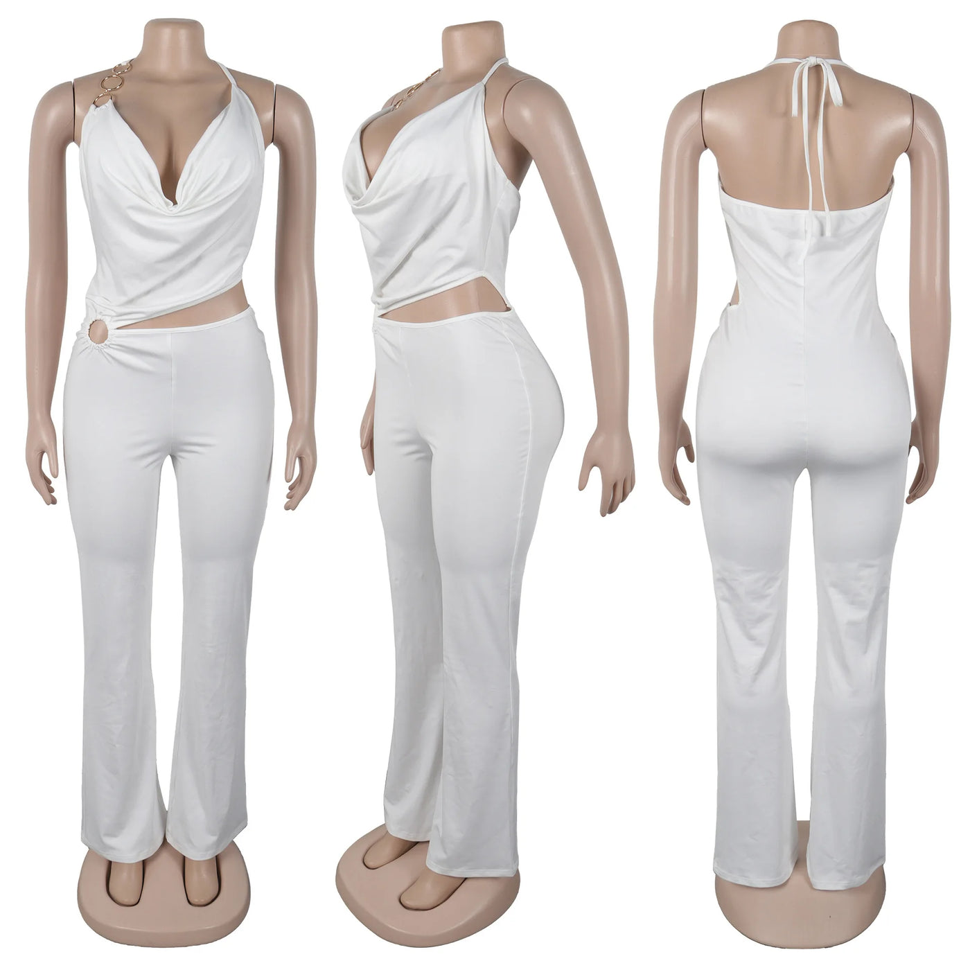 Women Jumpsuits For Summer Autumn Sleeveless Solid Color Bandage Loose Fashion Streetwear Overalls Wide Leg Pants Trousers 2025