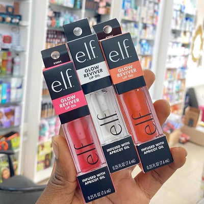 Original Genuine Elf Glow Reviver New Lip Oil Lip Gloss Lipstick Moisturizing Nourishing Fade Liplines Makeup Cosmetics Beauty