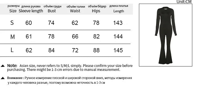 Women Jumpsuits New Autumn Sexy Black Backless Long Sleeve Bodycon Rompers Fashion Streetwear Flare Pants Casual Slim Jumpsuits