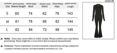 Women Jumpsuits New Autumn Sexy Black Backless Long Sleeve Bodycon Rompers Fashion Streetwear Flare Pants Casual Slim Jumpsuits