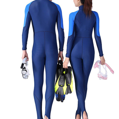Professional Wetsuit Neoprene Blue For Men Women Long Sleeve Diving Suit One-piece Couple Wetsuit Surfing Snorkeling