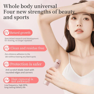 Electric Razors for Women Waterproof  Bikini Trimmer Face Shaver for Underarms Legs Ladies Body Trimmer Hair Removal Pink Purple