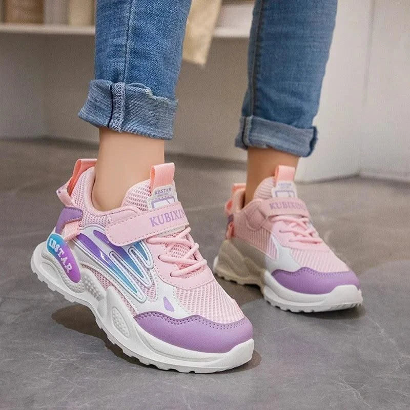 Children's Sports Shoes for Boys Girls Running Sneakers Air Mesh Fashion Classic Boys Casual Shoes Breathable White Blue Pink