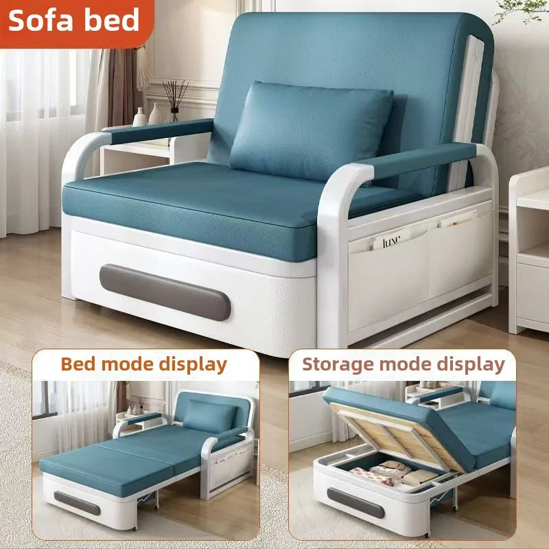 Wide 108cm Single person Bed Apartment Bedroom Living Room Folding 5cm sponge+2cm latex Telescopic Home Sofa Bed Dual-Purpose