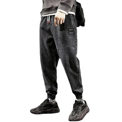 Spring Designer Fashion Men Jeans Retro Black Gray Vintage Casual Denim Harem Pants Ripped Jeans Men Wide Leg Taper Men Jeans