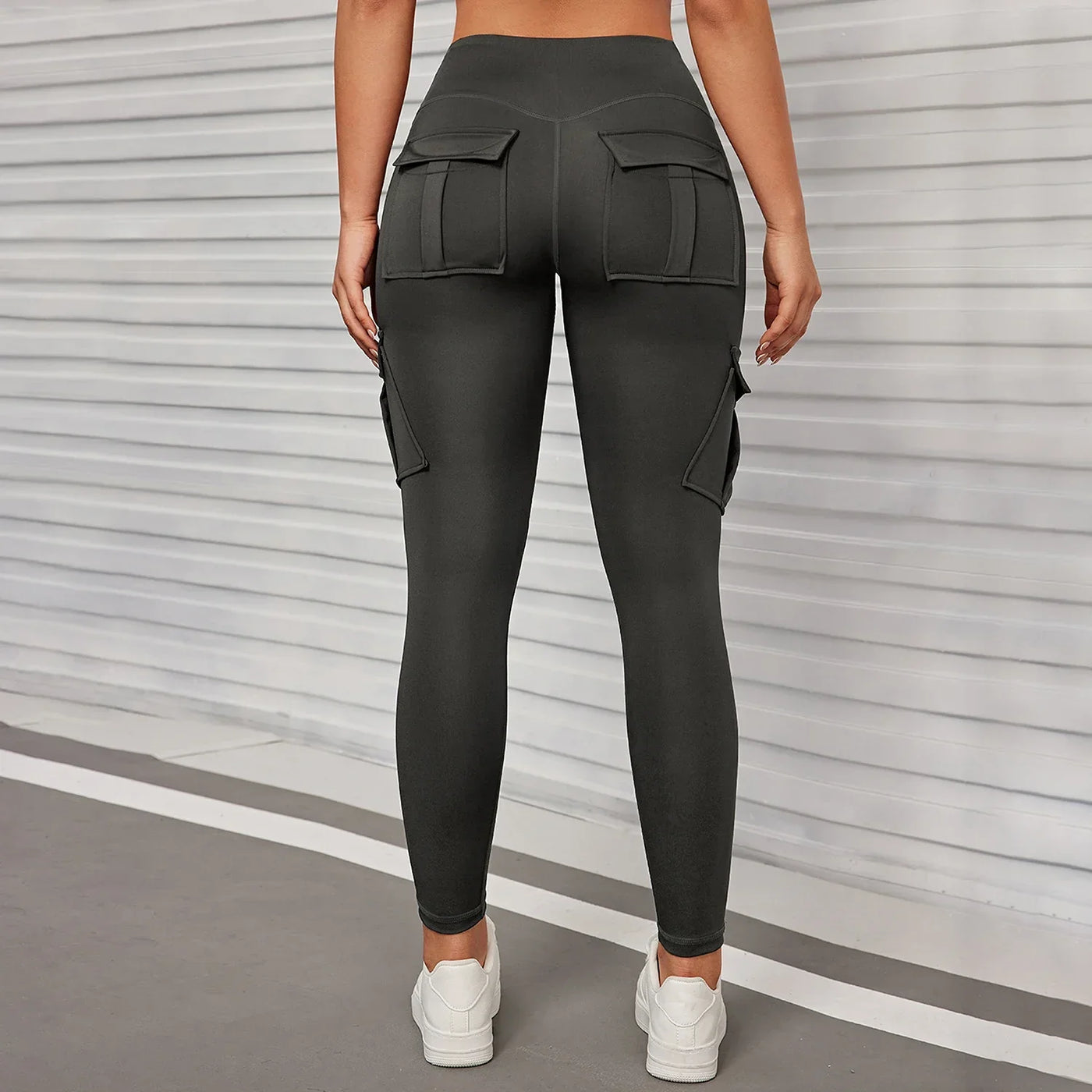 Pockets High Waist  Hip Lifting Women Leggings Casual Outdoors Running Pants Fitness Sports Activewear Pants