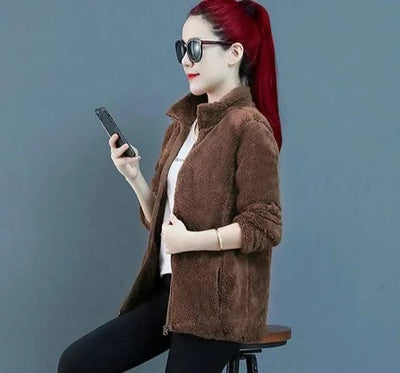 Fleeced Short Coats for Women  High Quality Casual