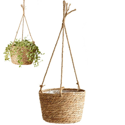 Garden Hanging Planter Hanging Woven Planter Basket Decorative Large Capacity Flower Pot Holder Plant Hangers Home Decoration
