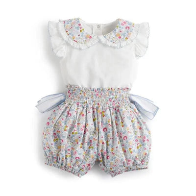 Summer Clothes Set for Baby Girls Kids Kawaii Vest Tops and Floral Printed Butt Pants Children Korean Style Casual Playwear