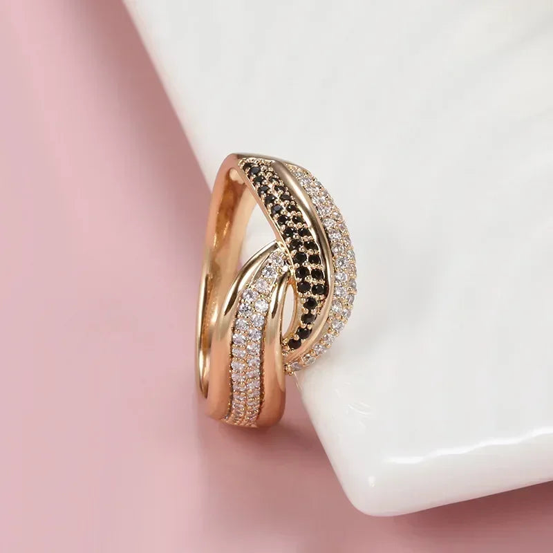 Luxury Wedding Ring for Women Elegant Real 18k Rose Gold Original Jewelry Gift Anillos De Para Mujer Oro 18 K Fine Jewelry