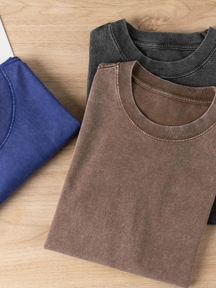 Men's Women Washed Vintage T-Shirts Street Hip Hop