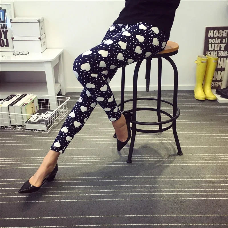 Women Charm Leggings New fashion Pattern Workout Jeggings Best Ladies Elastic Flower Pants