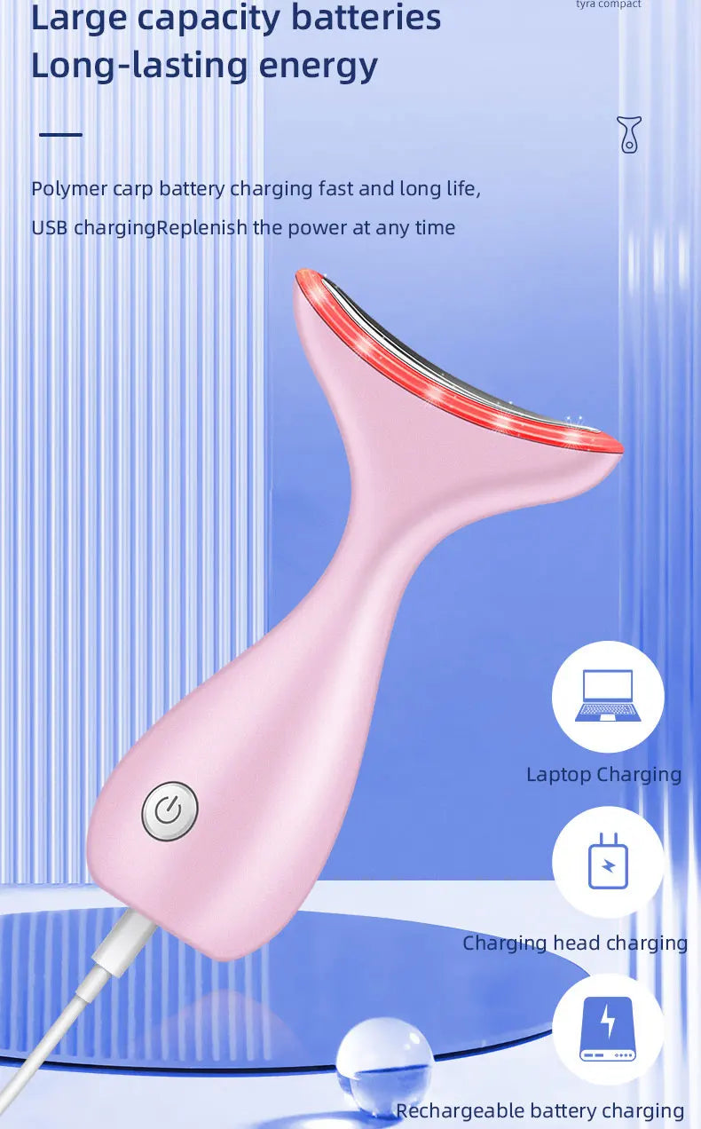 Neck Beauty Massage Instrument EMS Microcurrent LED Facial Electric Introduction Lifting And Firming Beauty Massage