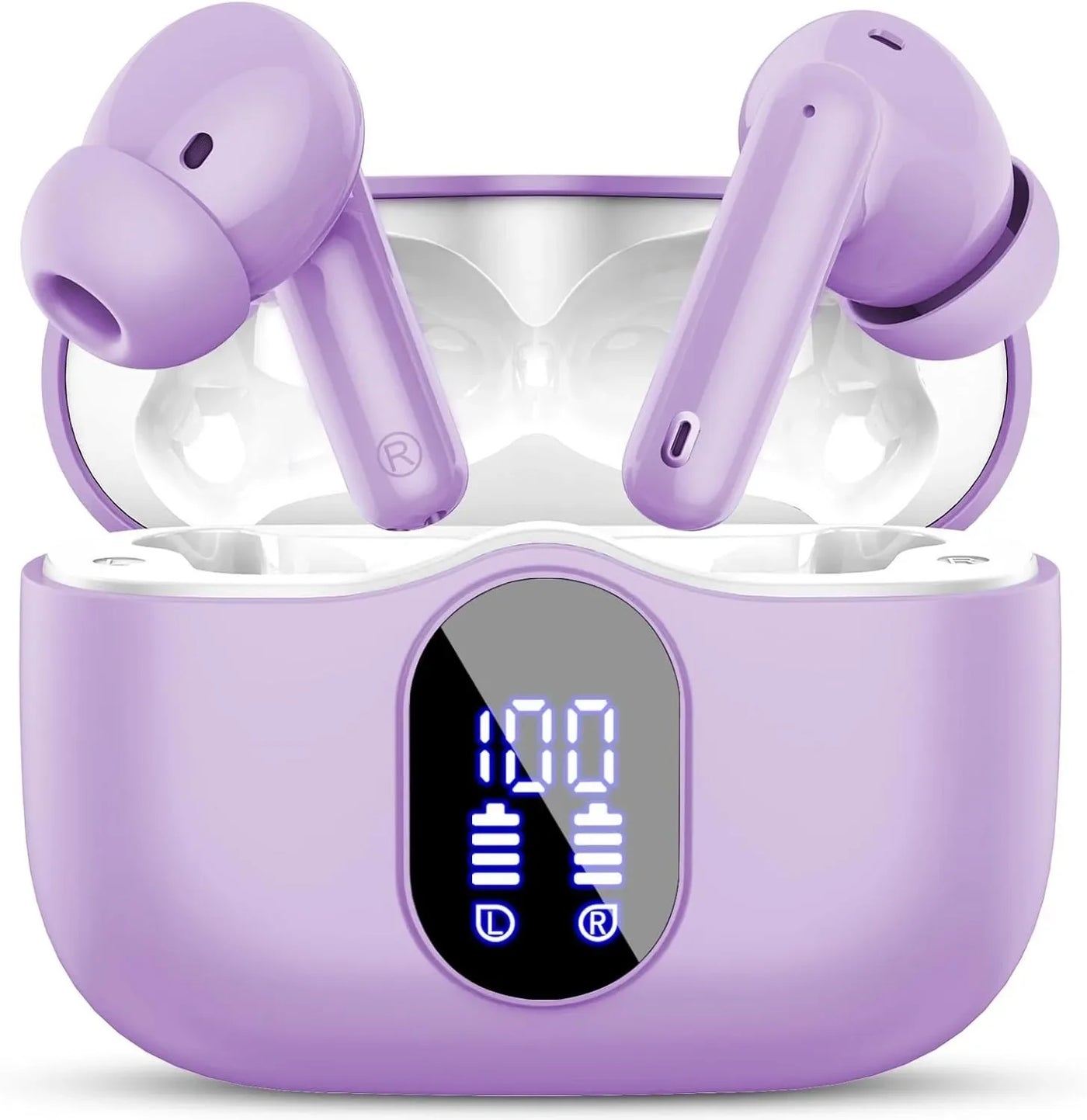 Wireless Earbuds with Bluetooth 5.3, In-Ear Headphones Featuring 4 ENC Mics and 36 Hours of Playtime, LED Display Included.