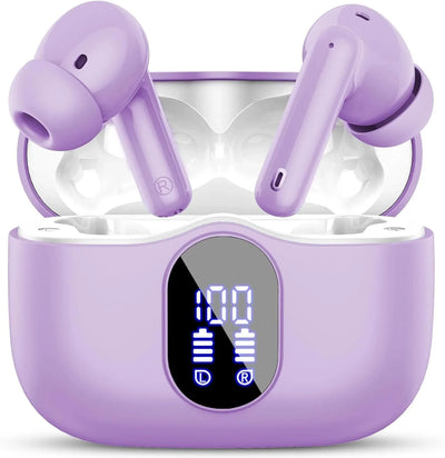 Wireless Earbuds with Bluetooth 5.3, In-Ear Headphones Featuring 4 ENC Mics and 36 Hours of Playtime, LED Display Included.