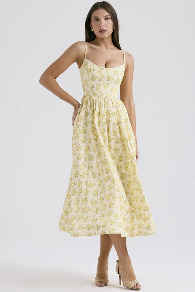 Elegant floral prints Dresses for summer women's dresses 2024 New Skinny Sexy Backless SLeeveless High Waist Maxi Sling Dress