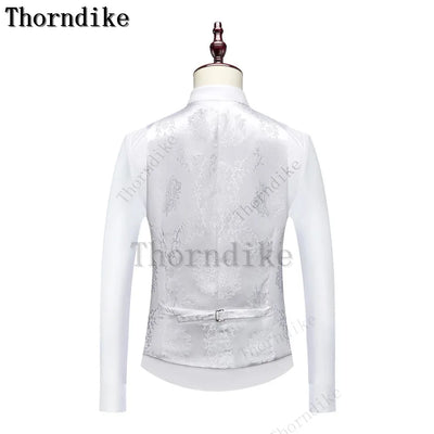 Thorndike Classic White Groom Tuxedo Groomsmen One Buttons Royal Blue Peaked Lapel Best Man Suit Wedding Men's Blazer Costume