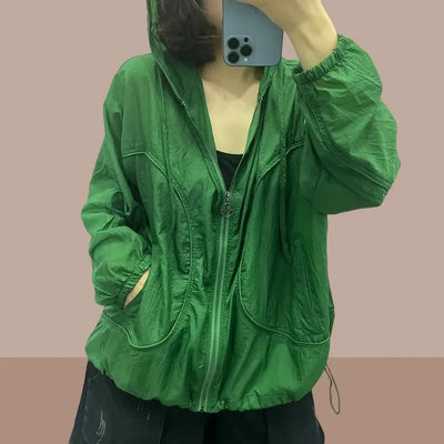Summer New Fashion Women's Jacket Beach Thin Sunscreen UV Protection Coat 2023 Female Long Sleeve Hooded Jackets Outerwear Tops