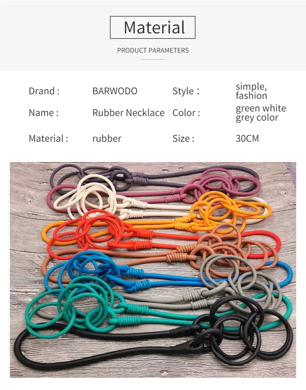 BARWODO New Rubber Chain Necklace For Women Simple Handmade Elasticity Jewelry Sweater Chains Party Accessories Luxury Necklaces