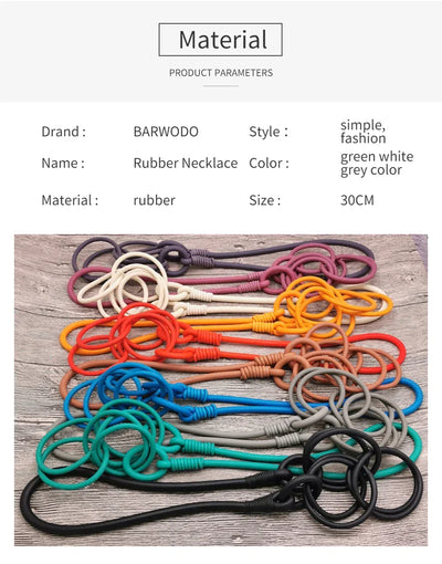 BARWODO New Rubber Chain Necklace For Women Simple Handmade Elasticity Jewelry Sweater Chains Party Accessories Luxury Necklaces