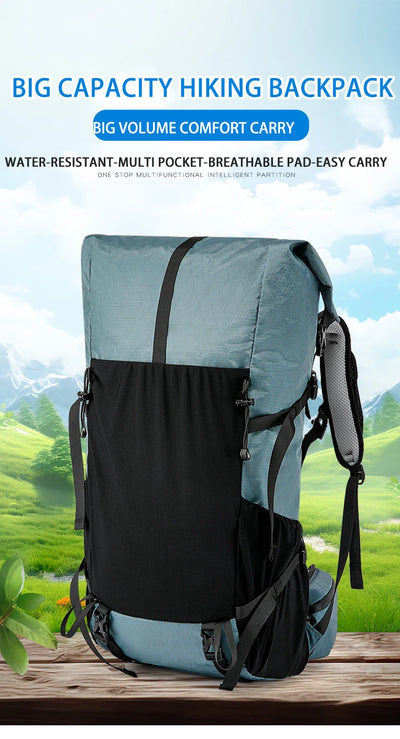 30L Hiking Backpack Daily Travel Wear-Resistant Waterproof Professional Climbing Large Capacity Roll-Up Shoulder Bag 2025 New