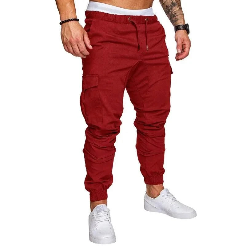 New Workwear Multi-pocket Trousers for Men, Woven Fabric Casual Pants, Leggings for Men Cargo Pants Joggers Mens Pants