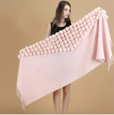Winter Thick  Genuine Rabbit Fur Scarf for Women