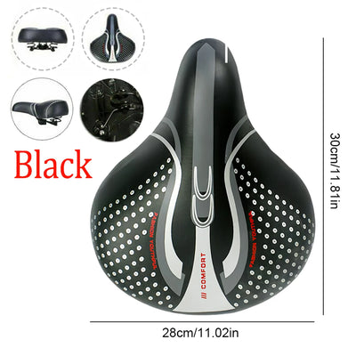 Extra Wide Bicycle Bike Seat Saddles Cushion Shock Absorbing Road Soft Cycling Cushion Pad PU Leather Road Bike Painless Seat
