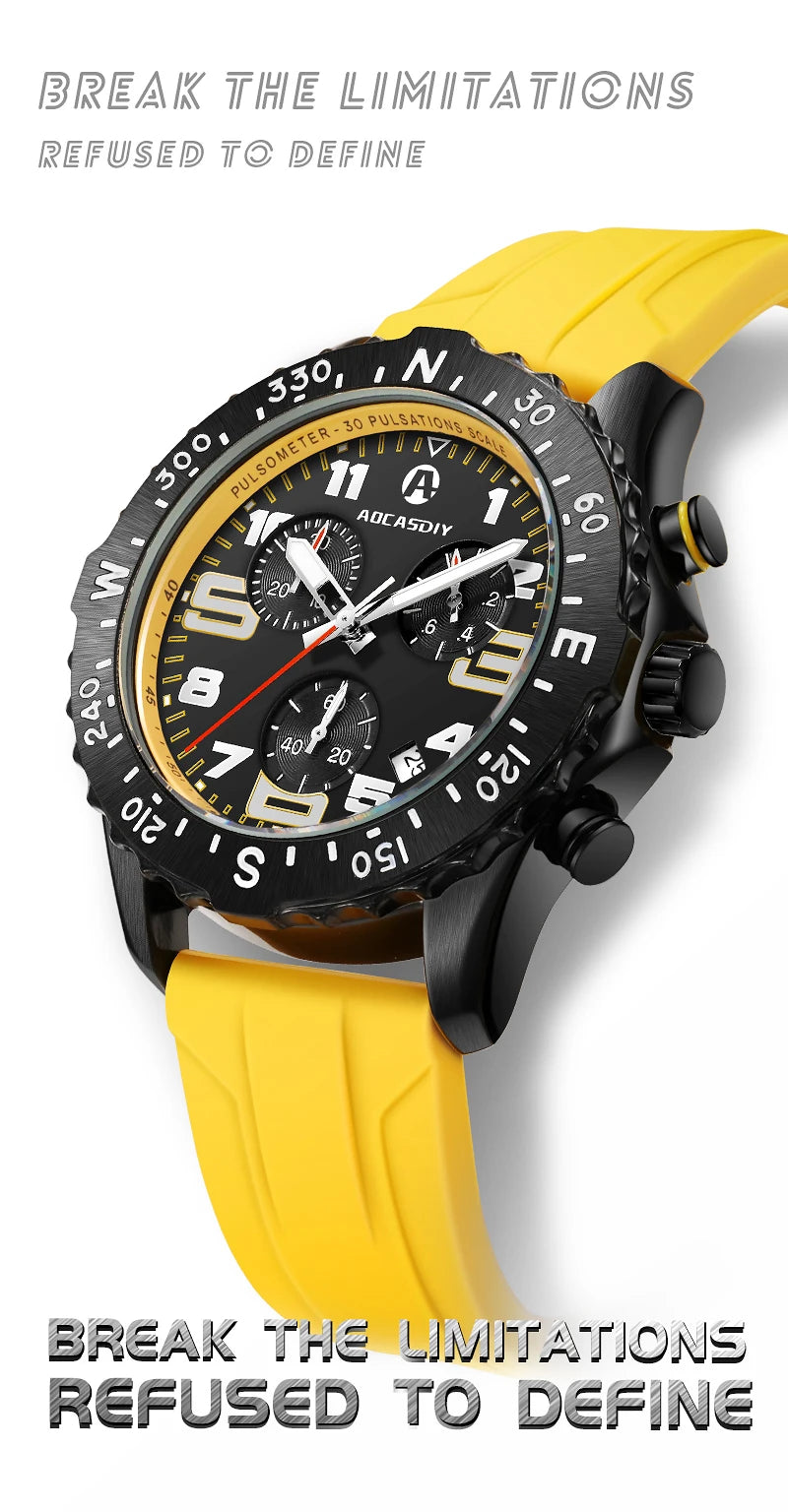 Men’s Watches Top Brand Big Sport Watch Luxury Men Quartz Wrist Watches Chronograph Male Clock Endurance Watch Wristwatches