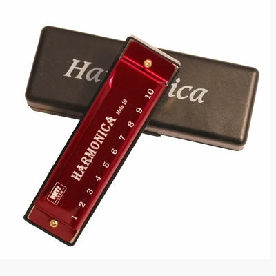 Harmonica Key of C 10 Hole Diatonic Harmonica C with Case for Beginner Students Kids Gift with Case