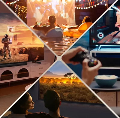 Portable Projector 900ANSI Android11 4K Native 1080P Wifi6 Auto Keystone Allwinner H713 Electronic Focus BT 5.2 360° Home Cinema