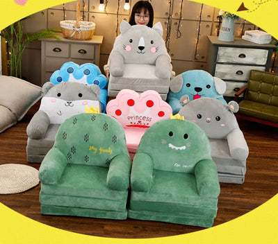 Sofas Children Sofa Cute Cartoon Lazy Folding Small Sofa Bed Girl Princess Baby Toddler Dual-purpose Child Seat  Sofas Princess