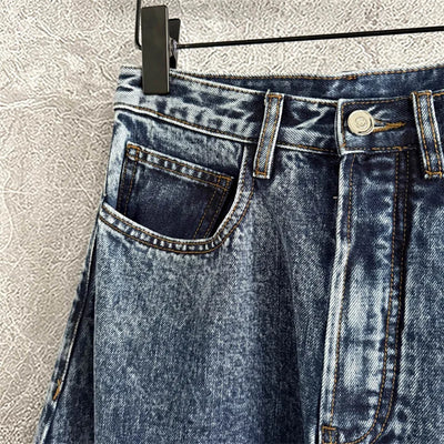 Women's pants 2025 autumn new high waisted slim women's jeans pure cotton straight leg pants  Wide leg pants curved knife jeans