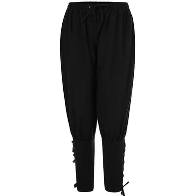 Men's Casual Trousers New Summer Drawstring Trousers Medieval Pirate Trousers Cotton and Linen Streetwear Pants