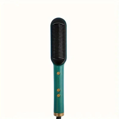 1pc Professional 2-in-1 Hair Straightening Brush - Wet & Dry Use, Versatile Styling Tool for Straightening and Curling